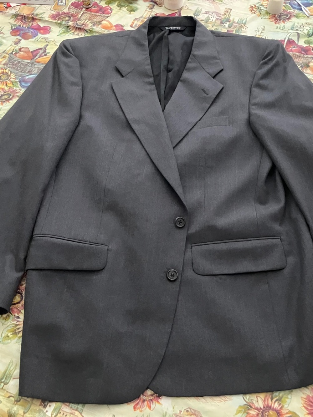 VTG Burberry Pure Wool 40R Grey Blazer Prorsum
